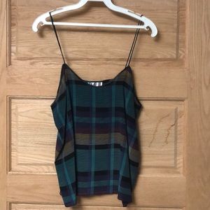 PK Mui Silk Multi Plaid Print Camisole